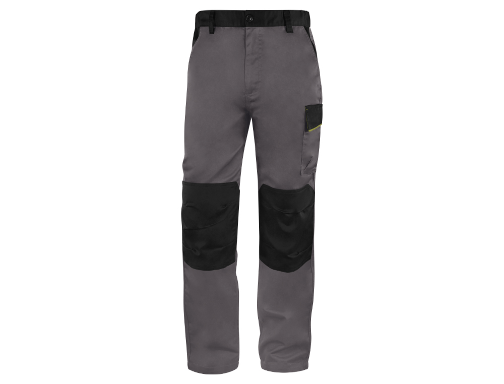 PANTALON DE TRABAJO DELTAPLUS CINTURA AJUSTABLE 5 BOLSILLOS COLOR GRIS VERDE TALLA XS