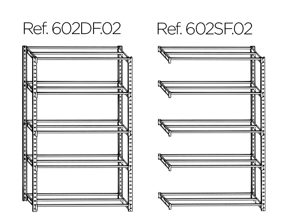 ESTANTERIA PAPERFLOW METALICA 6 ESTANTES 80 KG POR ESTANTE 200X100X35 CM MODULO ADICIONAL