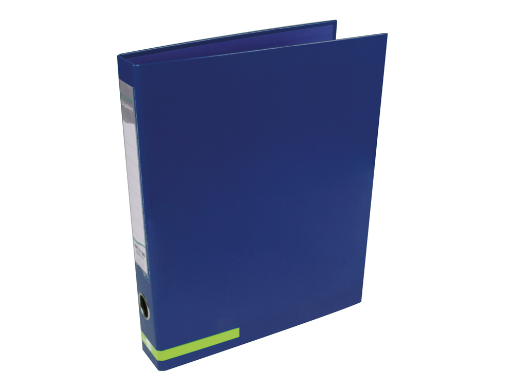 CARPETA DE 2 ANILLAS 25 MM MIXTAS LIDERPAPEL A4 FORRADO COLOR SYSTEM CON OLLAO Y TARJETERO AZUL
