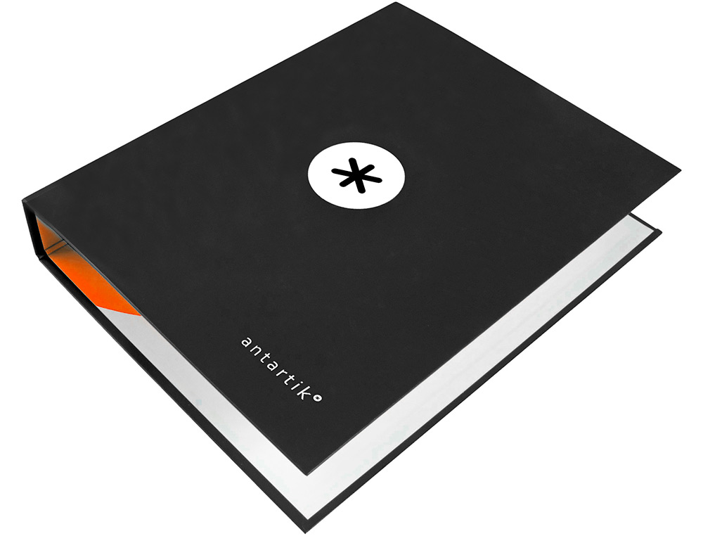 CARPETA 4 ANILLAS 40 MM MIXTAS ANTARTIK A4 FORRADA COLOR NEGRO