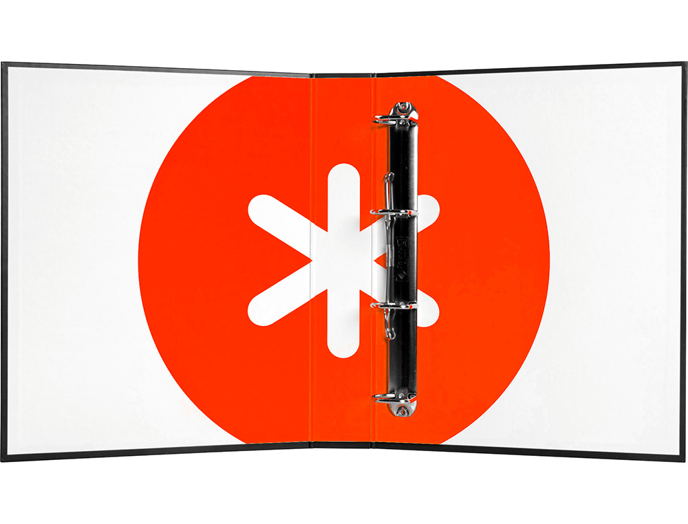 CARPETA 4 ANILLAS 40 MM MIXTAS ANTARTIK A4 FORRADA COLOR NEGRO