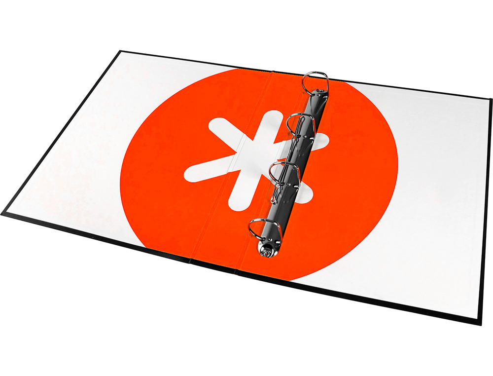 CARPETA 4 ANILLAS 40 MM MIXTAS ANTARTIK A4 FORRADA COLOR NEGRO