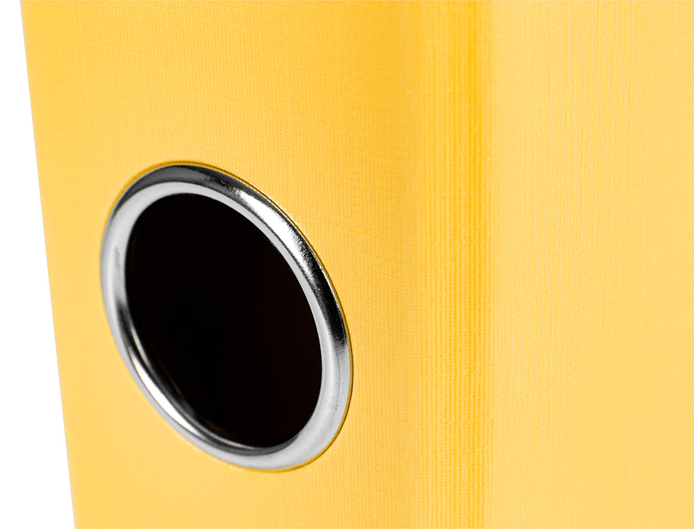 ARCHIVADOR DE PALANCA LIDERPAPEL FOLIO DOCUMENTA FORRADO PVC CON RADO LOMO 52 MM AMARILLO COMPRESOR