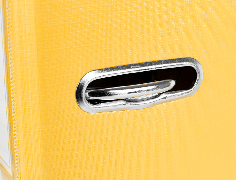 ARCHIVADOR DE PALANCA LIDERPAPEL FOLIO DOCUMENTA FORRADO PVC CON RADO LOMO 52 MM AMARILLO COMPRESOR