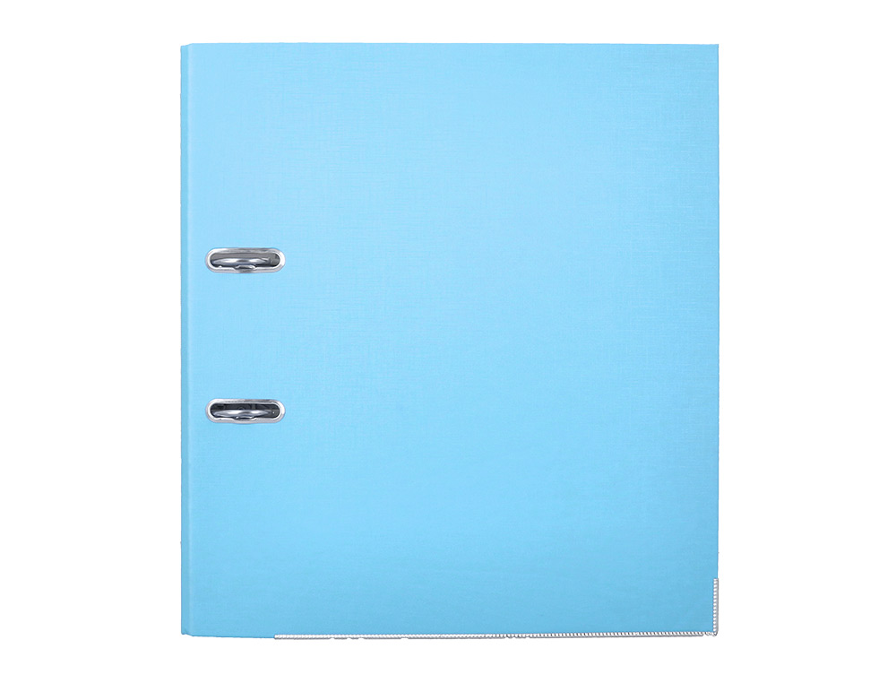ARCHIVADOR DE PALANCA CARLIN FOLIO FORRADO POLIPROPILENO CON RADO LOMO ANCHO 75 MM AZUL CLARO