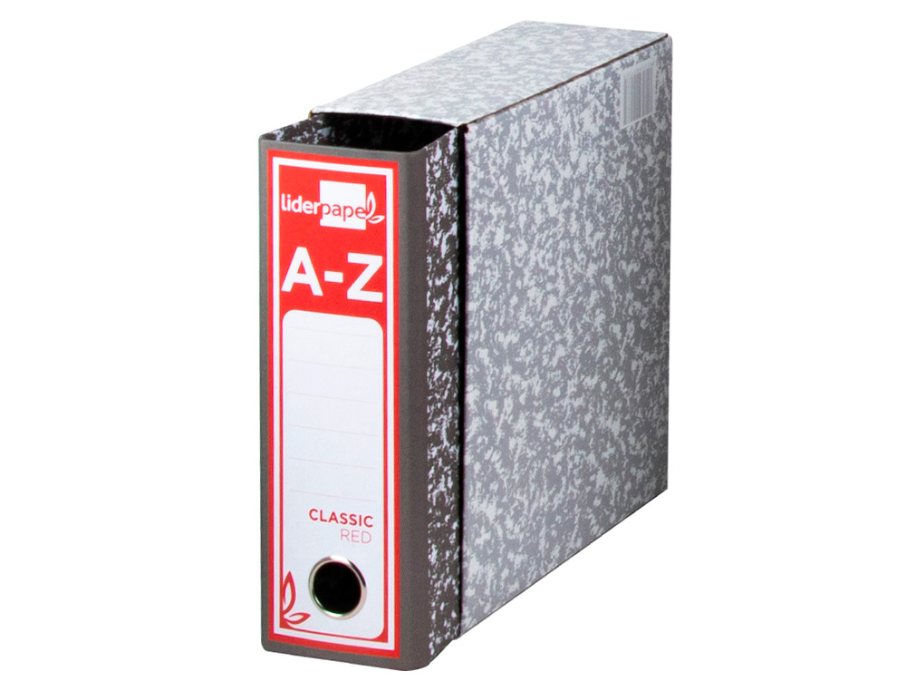 CAJA ARCHIVADOR LIDERPAPEL CLASSIC RED CUARTO GRIS