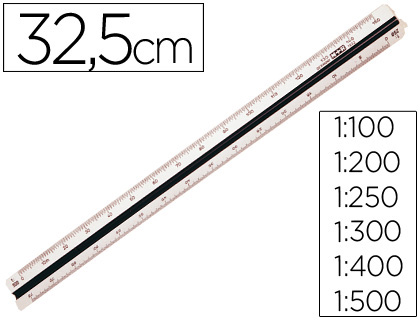 ESCALA M+R 1632.20 -1:100-200-250-300-400-500 30 CM ESTUCHE RIGIDO COLOR