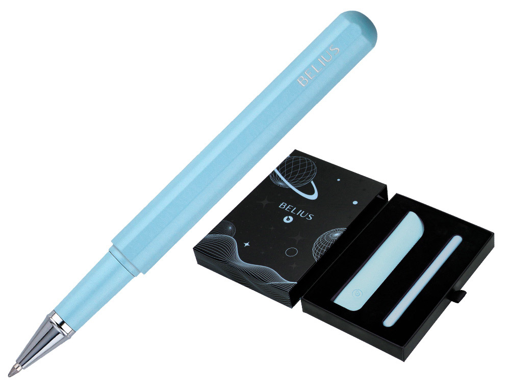 ROLLER Y FUNDA DE SIMILPIEL BELIUS SPACE B COLOR MINIMALISTA AZUL TINTA AZUL CAJA DE DISEO