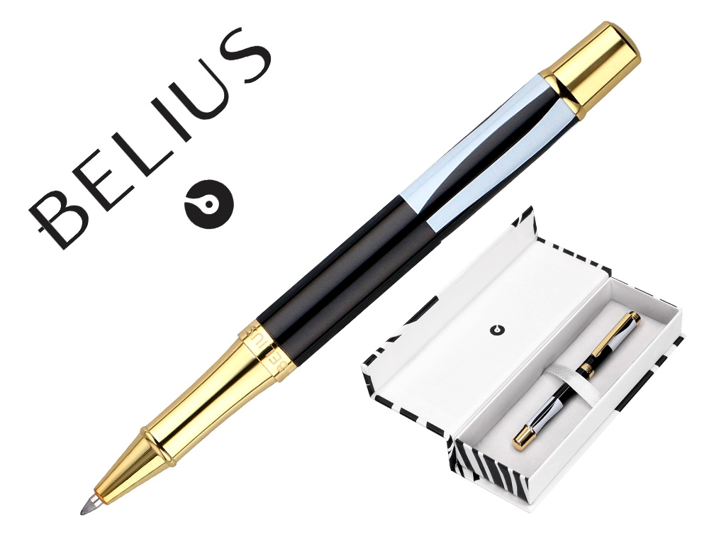 ROLLER BELIUS DUALITA CUERPO BLANCO COLOR NEGRO TINTA NEGRA CAJA DE DISEO