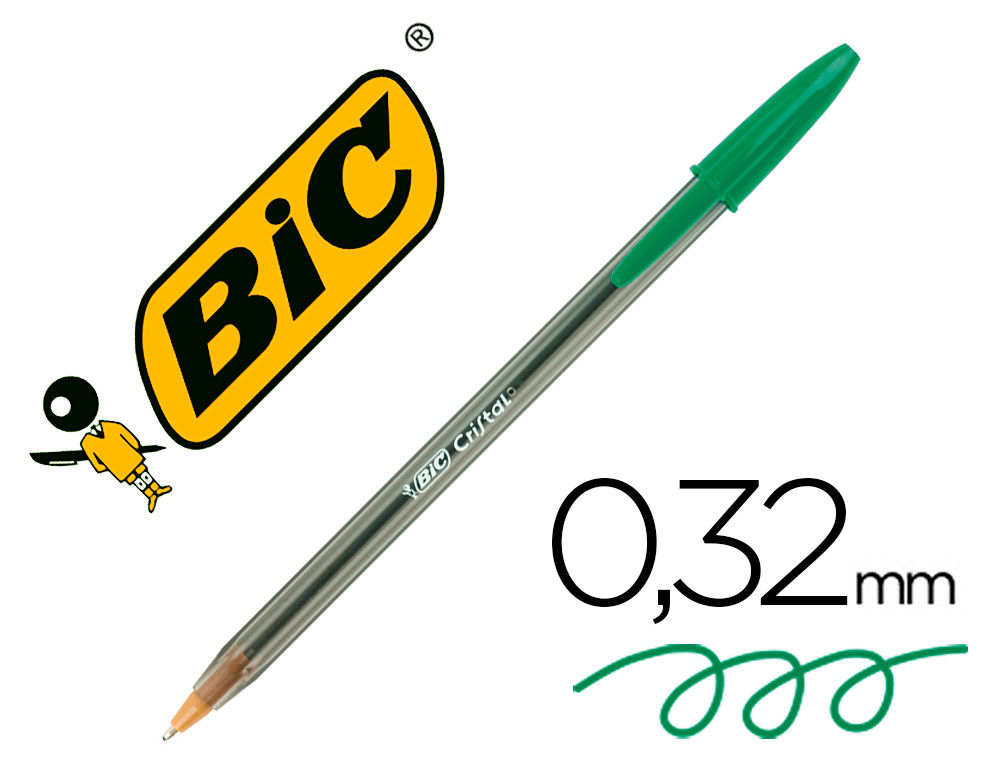 BOLIGRAFO BIC CRISTAL VERDE UNIDAD