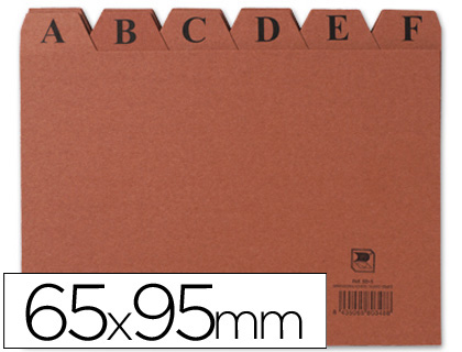 INDICE FICHERO LIDERPAPEL CARTON N1 65X95 MM