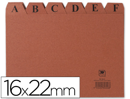 INDICE FICHERO LIDERPAPEL CARTON N5 160X220 MM
