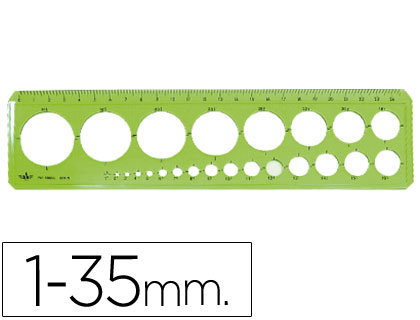 PLANTILLA CIRCULOS DOMINGO FERRER 1-35 MM PLASTICO VERDE