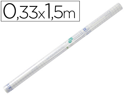 ROLLO PLASTICO ADHESIVO LIDERPAPEL 0.33X1.50 50 MC -FORRALIBROS REMOVIBLE