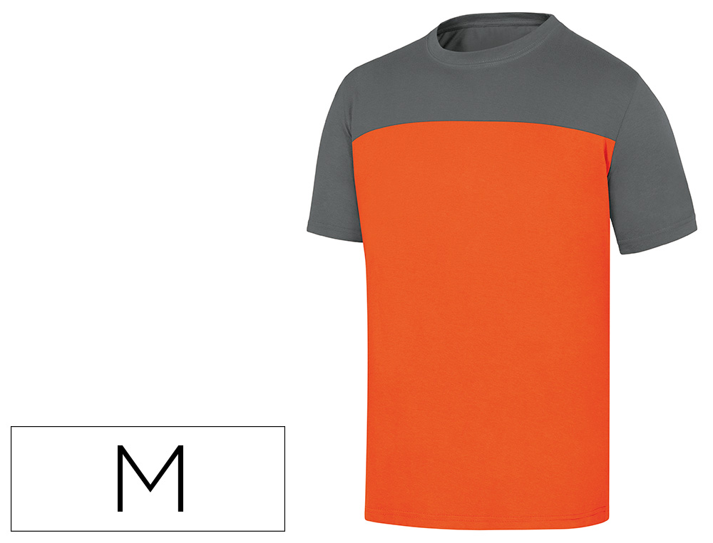CAMISETA DE ALGODON DELTAPLUS COLOR GRIS NARANJA TALLA M