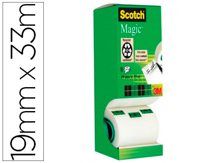 CINTA ADHESIVA SCOTCH MAGIC PACK DE 8 UNIDADES 33MT X 19MM
