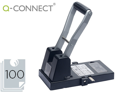 TALADRADOR Q-CONNECT KF18766 NEGRO 2 TALADROS ABERTURA 10 MM CAPACIDAD 270 HOJAS
