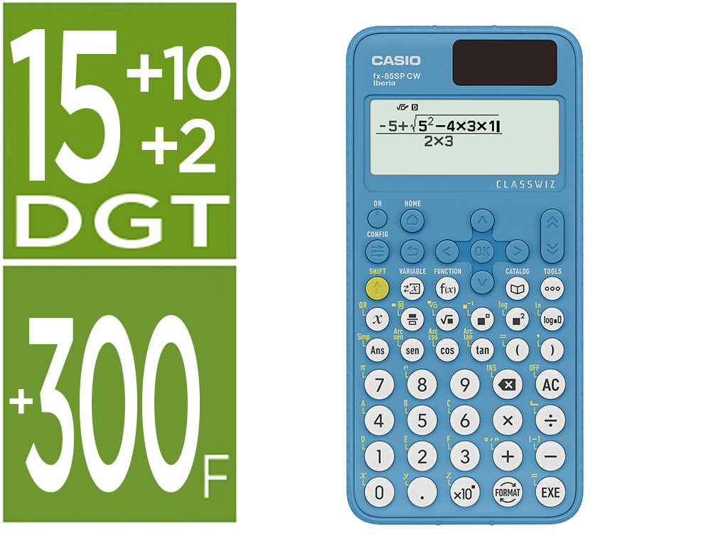 CALCULADORA CASIO FX-85SPX II CLASSWIZ CIENTIFICA 293 FUNCIONES 9 MEMORIAS 15+10+2 DIGITOS 16 MB FLASH ROM CON