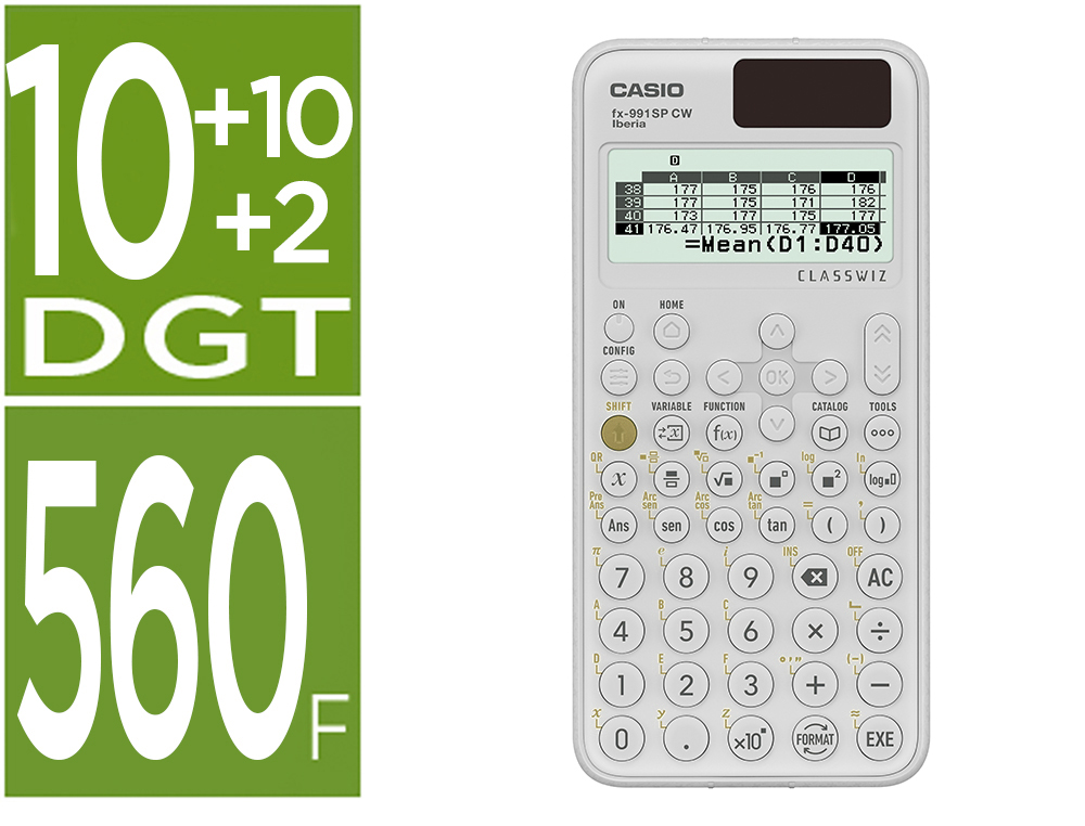 CALCULADORA CASIO FX-991SPX II CLASSWIZZ CIENTIFICA 576 FUNCIONES 9 MEMORIAS 15+10+2 DIGITOS CODIGO QR CON TAPA