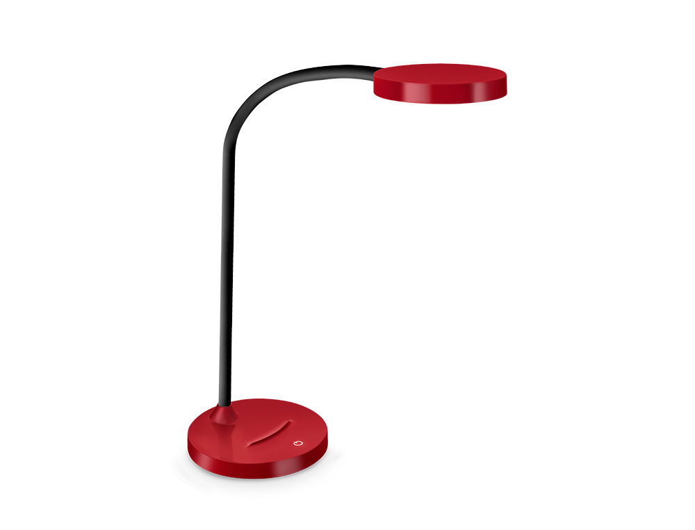 LAMPARA DE OFICINA CEP FLEX PLASTICO LED DE 4W BRAZO FLEXIBLE TACTIL COLOR ROJO 160X600 MM
