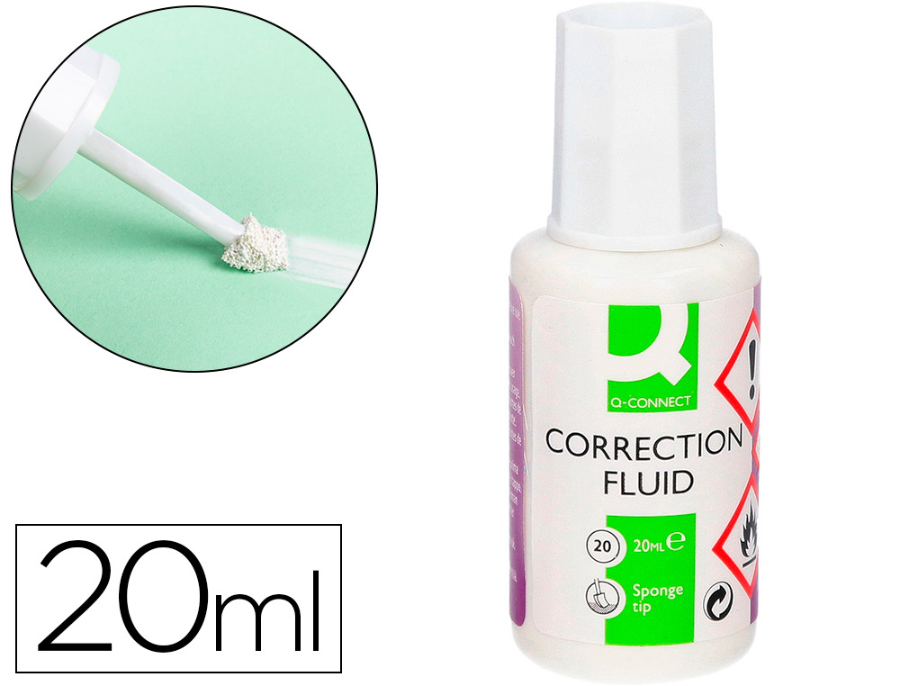 CORRECTOR Q-CONNECT APLICADOR ESPUMA FRASCO 20 ML