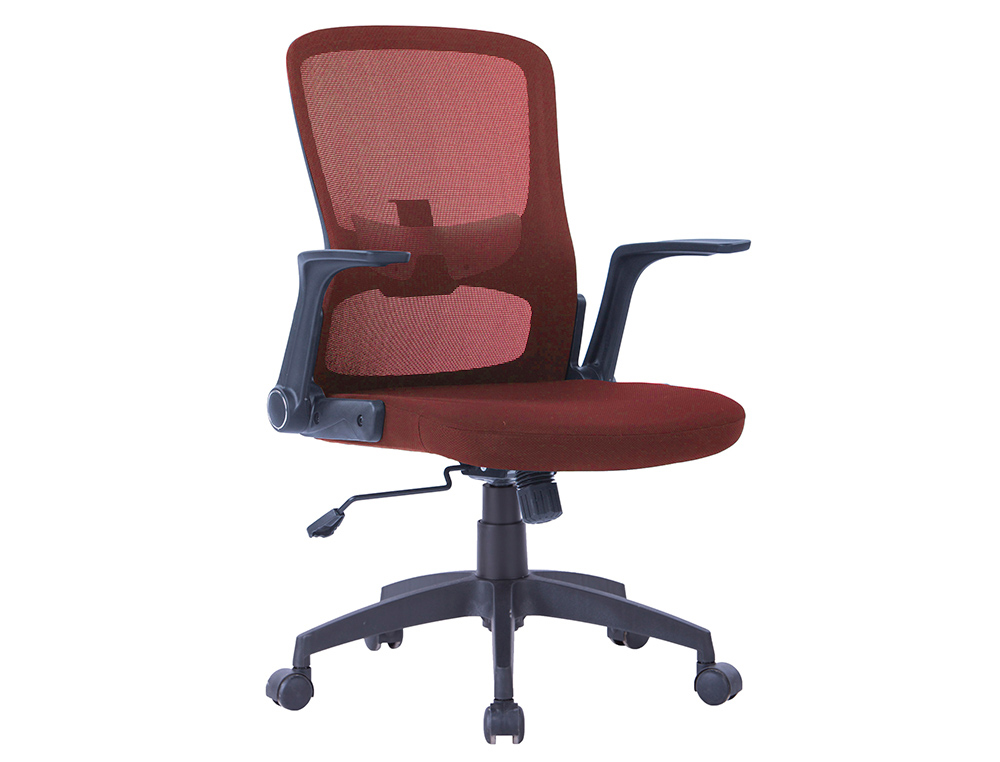 SILLA GIRATORIA Q-CONNECT BASE METAL REGULABLE EN ALTURA 910+75MM ALTO 610MM ANCHO 550MM PROFUNIDAD ROJO