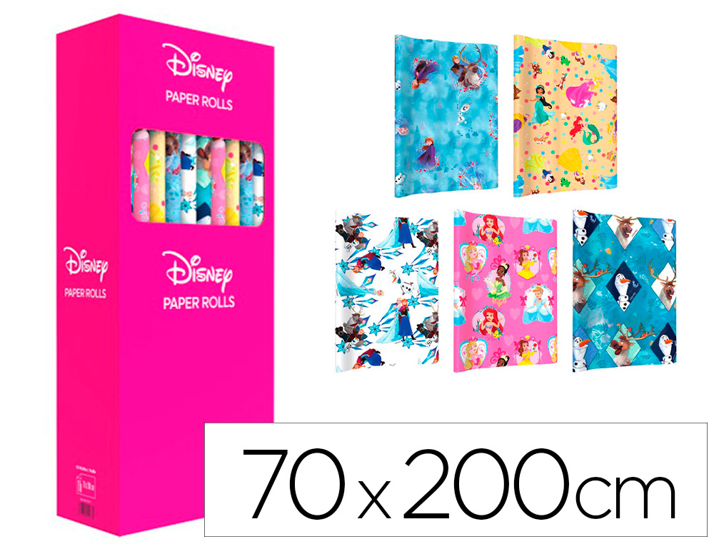 PAPEL DE REGALO BASIKA PRINCESS ROLLO DE 70 X 200 CM 60GR MODELOS SURTIDOS