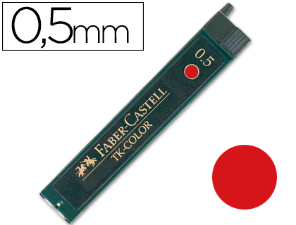 MINAS FABER DE COLORES 9085 0,5 MM ROJA ESTUCHE DE 12 MINAS