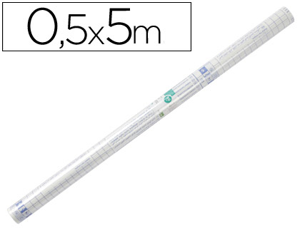 ROLLO PLASTICO ADHESIVO LIDERPAPEL 0.50X5 MT 50 MC -FORRALIBROS REMOVIBLE