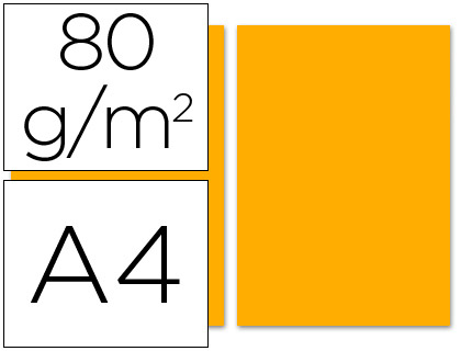 PAPEL COLOR LIDERPAPEL A4 80G/M2 NARANJA PAQUETE DE 100 HOJAS
