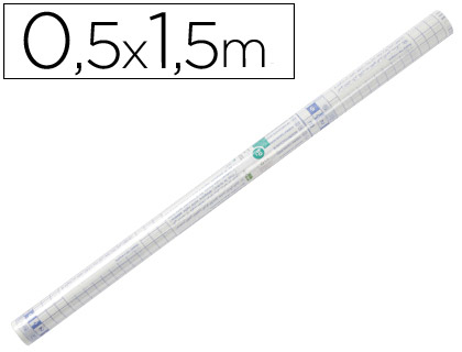 ROLLO PLASTICO ADHESIVO LIDERPAPEL 0,50X1,50 MT. 8O MICRAS FORRALIBROS REMOVIBLE