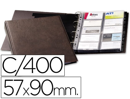TARJETERO DURACLIP VISIFIX MARRON 20 FUNDAS PARA 400 TARJETAS TAMAO DIN A4 INCLUYE 12 SEPARADORES