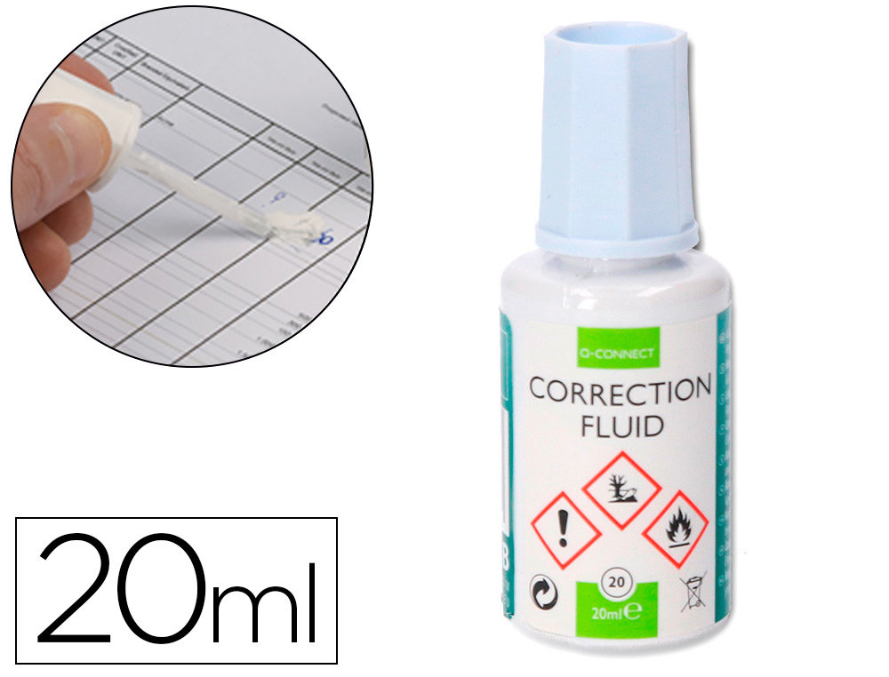 CORRECTOR Q-CONNECT APLICADOR PINCEL FRASCO 20 ML