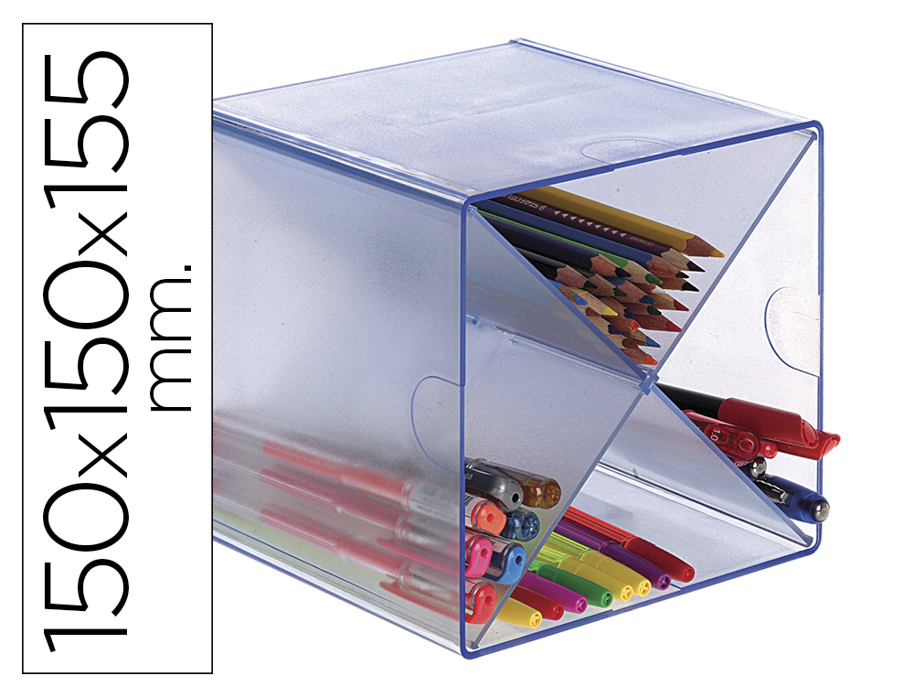 ARCHICUBO ARCHIVO 2000 ASPA ORGANIZADOR MODULAR PLASTICO AZUL TRANSPARENTE 150X150X155 MM INCLUYE 2 CLIPS DE