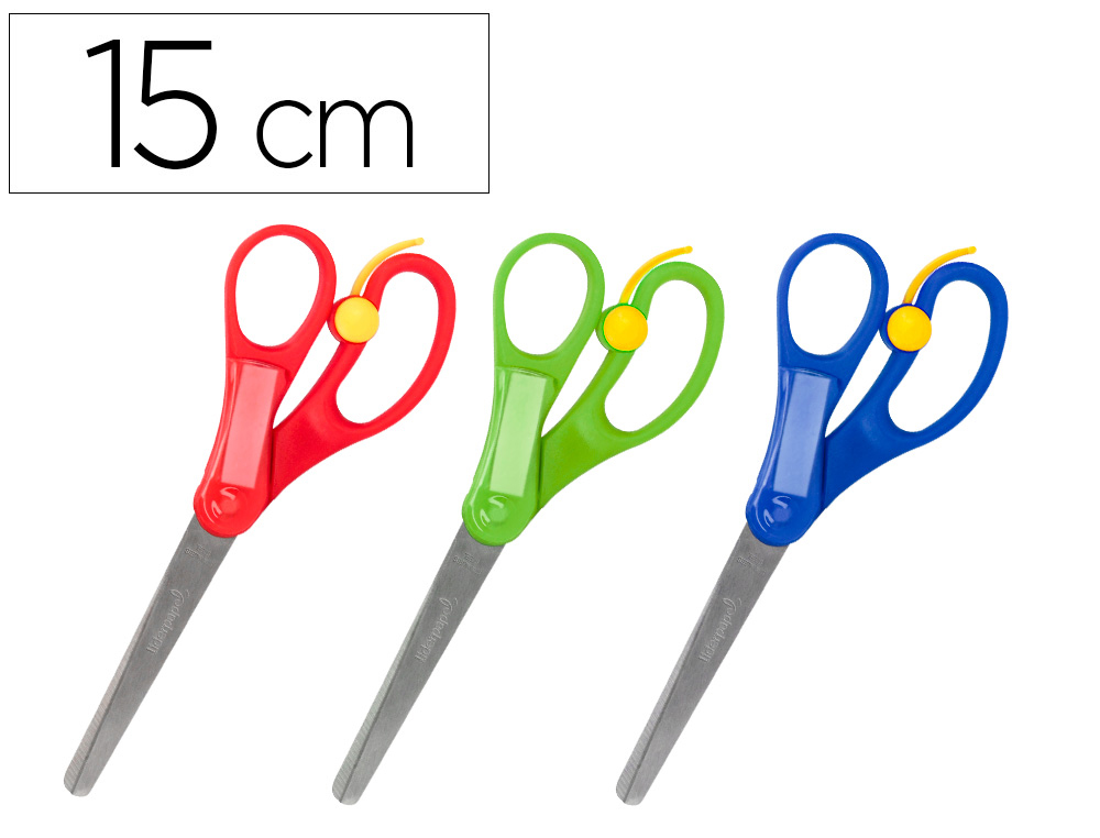 TIJERA ESCOLAR LIDERPAPEL 15 CM CON RESORTE PARA FACILITAR EL CORTE UNIDAD