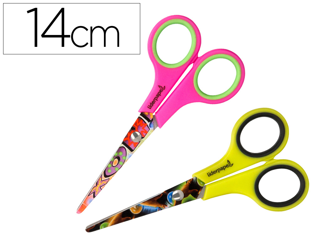 TIJERA ESCOLAR LIDERPAPEL HIP HOP 14 CM UNIDAD